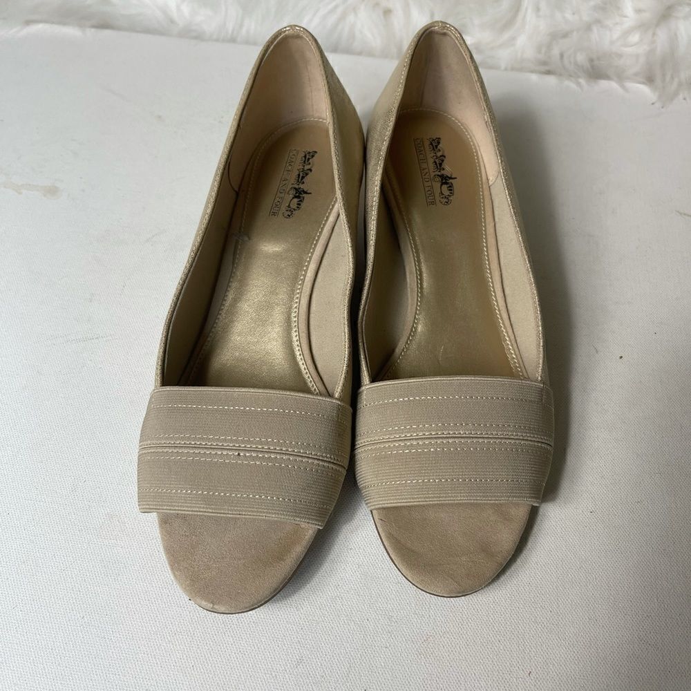 Coach and Four metallic gold & khaki shoes SZ10